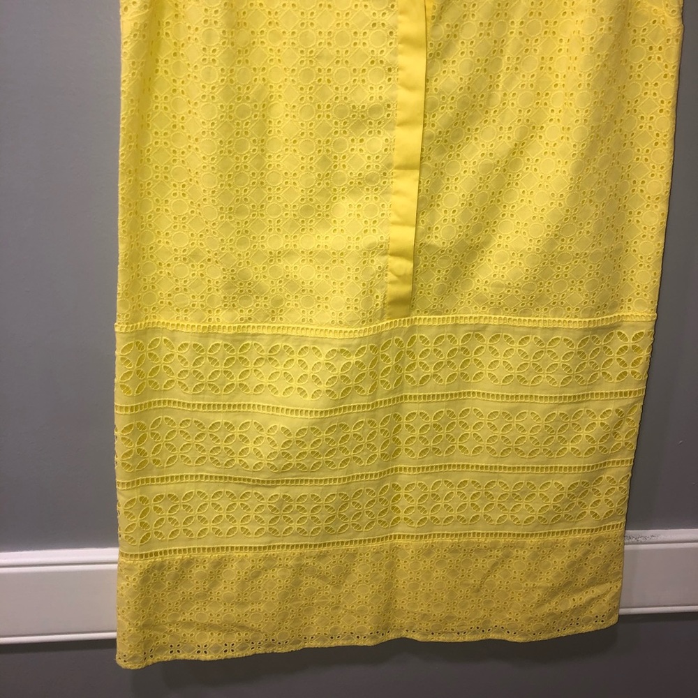 Ann Taylor Embroidered Sleeveless Yellow Dress - Picture 3 of 8